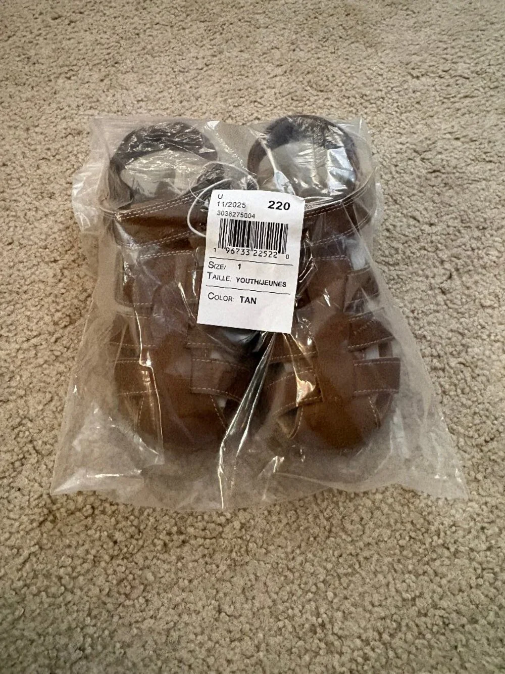 NEW with tags, Children's Place fisherman sandals, size 1